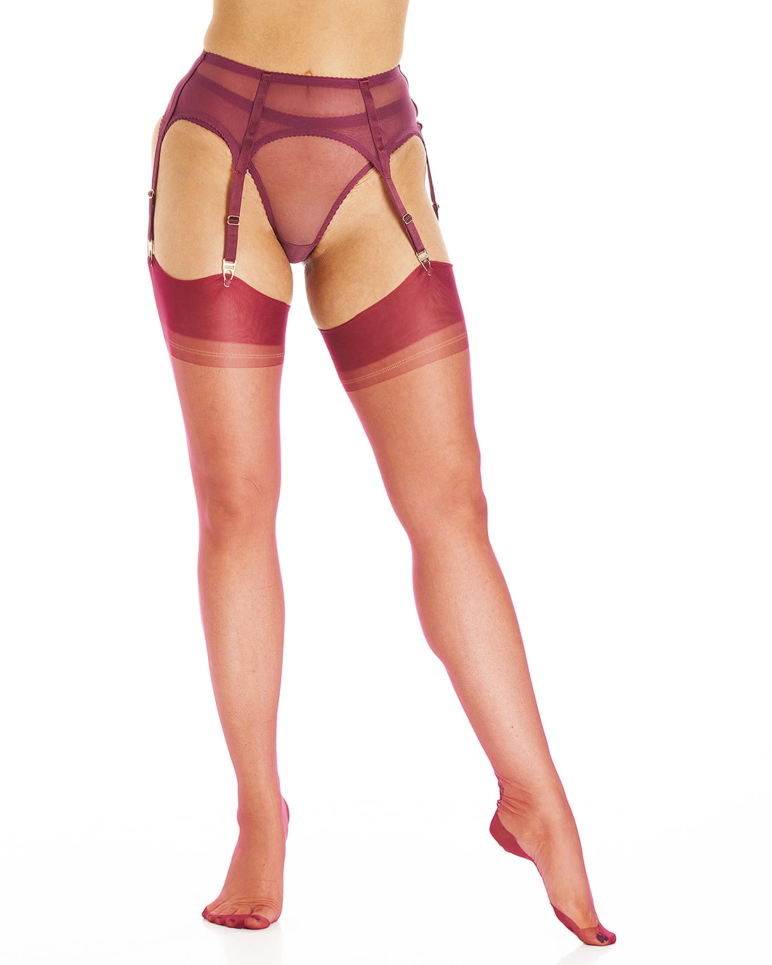 Black Cherry Wine Limited Edition – Full Contrast Reinforced Heel & Toe Stockings
